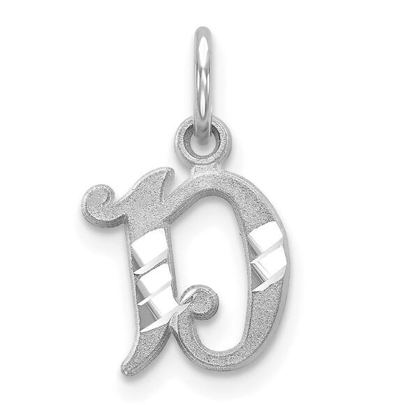 14k White Gold Isabelle Collection Mini Letter D Initial Charm